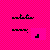 Pixelated black text on a bright pink checkered background with three distinct horizontal lines of characters and one isolated square shape.