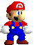 Mario character in red cap with white 'M', red shirt, blue overalls with yellow buttons, brown shoes, and white gloves across multiple poses.