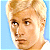 A pixelated contact sheet showing two frames of an animated icon featuring a blonde character on the left and green text reading "Original Icons .com" on the right against a dark background.