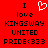 Red background with black text and a white heart symbol, displaying 'I love KINGSWAY UNITED PRIDE<333' in two identical side-by-side arrangements.