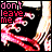 Pixelated image of hands clasping with red text 'don't leave me' on black background, showing animation frames where the right hand's position shifts slightly.