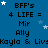 Blue background with repeated text and star animations; white stars move across the screen while static text remains fixed.