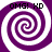 Four identical purple and white spiral patterns arranged in a , each with "OMG! XD" text above it
