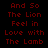 A static image displays the phrase "And So The Lion Feel in Love with The Lamb" in red pixelated text on a black background, with white rectangular highlights shifting across different words.