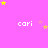 A static image with a bright pink background featuring repeated white text 'cari' and scattered yellow and light pink stars.