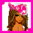 Pixelated cartoon girl with brown hair and pink headband on white background, paired with three text panels on pink backgrounds reading "U never saw a girl lik me" in black pixelated font.