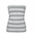 Six striped sleeveless dresses in gray, beige, brown, blue, and red arranged in two on a white background