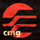 Red and black stylized wave logo with 'cmg' text below, displayed in multiple sizes across a dark background.