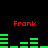 Red text 'Frank' appears above green bar graphs on a black background, with two identical frames showing different bar graph patterns.