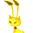 A split-frame contact sheet showing a yellow cartoon cat with long antennae on the left and green text reading "Original Icons .com" on a dark background on the right, both in pixelated style.