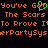 Pixelated orange text on black background with green heart symbol replacing 'o' in 'Got', repeated text lines, and partial 'erPartySys' at bottom.