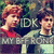 Pixelated image of two figures with stylized hair, one in red top, the other in light-colored top, with 'IDK' text overlay on dark background.
