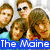 A pixelated group photo of people with overlaid text in green and red, transitioning from "The Maine" to phrases about a list and saying things.