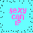 Four identical pixelated text on a cyan background with scattered black dots, each displaying 'sexy can i?' in pink block letters