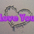 A heart-shaped arrangement of small objects on a light background with purple text overlays reading "Love You" and "Brian" in different frames.