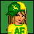 Pixel art contact sheet showing a character in yellow and green attire with "AE" logo, John Deere branding, and text "ROX my SOX!!" across multiple frames.