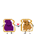 Pixelated cartoon toast figures with purple and brown halves, holding hands under 'Perfect Match' text in red or orange.