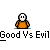 Animated contact sheet of 19 pixel art frames showing a character's moral transformation sequence with text bubbles and color-coded states.
