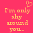 Pixelated text on bright pink background with heart symbol above left side of text.