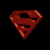 A 4x3 contact sheet of a red Superman S-shield logo animation showing sequential frame transformations from full shield to vertical bar and back, displayed on black background with gray transparency grid.