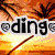 six pixelated icons with text and symbols: 'ding' with hearts, 'dong' with a camera, 'dang' with a wand, 'ditch!!' with a smiley, 'love them' with a rainbow, and '2008' on a sky background