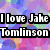 Pixelated icon with purple-pink background displaying text 'I love Jake Tomlinson' and date '10-29-07', plus three heart symbols below.