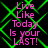 Green neon pattern overlays pink text reading "Live Like Today Is your LAST!" in four identical quadrants on black background