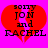 A static image shows a red broken heart on bright pink background with black text reading 'sorry JON and RACHEL' in pixelated font.