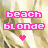 Pixelated pink text 'beach blonde' above a small pink heart on a light brown background with visible texture.