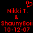 Red pixelated text and symbols on black background, showing two identical side-by-side layouts with names, dates, and a heart symbol above.