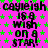 A static image with a bright pink background covered in green plus signs, displaying repeated text "cayleigh is a wish on a star!" in black pixelated font.