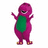 Pixelated purple dinosaur with green belly stands on white background, right arm raised, left arm bent, pink text 'THAT'S MY MAN' on dark blue background.