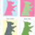 A cartoon bear icon in various color schemes with a static pose against solid backgrounds.