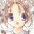 Pixelated anime-style character with light brown hair and purple eyes on left, black background with white text on right.