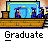 Animated contact sheet of a pixel art graduation scene with multiple frames showing sequential motion across a grid layout.