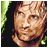 Animated contact sheet of six Lord of the Rings-themed buddy icons featuring Aragorn and title text in orange serif font on white background with green accents.
