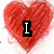 Six red heart-shaped icons with stylized text overlays arranged in two of three, each heart has a textured appearance