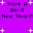 Purple background with white starbursts and repeated black text reading 'Have A Good New Year!!!' in pixelated font.