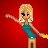 Pixel art contact sheet showing four animated frames of a blonde woman and Spongebob Squarepants against red background with text "I <3 My Man".