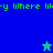 Pixelated green text repeats across blue and teal background sections with two star icons, one light green and one dark blue.