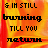 & I'm Still Burning Till You Return text on orange-red flame background with red vertical bars; animation cycles through color variations of the word 'burning' in black, pink, and red.