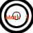 Four circular black-and-white concentric ring patterns with orange text 'Mark :)' overlaid on each, arranged in a