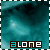 A teal-toned abstract background with the word 'alone' in a pixelated font, where the letter 'o' changes color across frames.