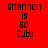 Four display the text "Shannon Is So Cute" in pixelated font with varying background colors