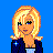 Pixel art contact sheet showing three frames of an animated buddy icon with a blonde character, text elements, and visible animation changes across sampled frames.