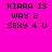 Four identical display black pixelated text on a bright pink background with one featuring a white rectangular highlight over the middle line