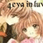 Static 48x48 pixel icon featuring a close-up of two anime-style characters with light brown hair, one holding an orange object near their face against a blurred background with partial text.