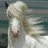 A pixelated white horse with flowing mane appears on the left, next to blue background text reading 'feel the wind in your hair be free' and 'run with no worries no cares be free'.