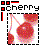 Pixelated icon with red and black elements, featuring the word 'cherry' in blocky text above a dashed-line square containing abstract red shapes.