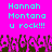 Pixelated cyan text on bright pink background reads 'Hannah Montana u rock!!!' above dark purple and brown crowd silhouettes with raised hands.